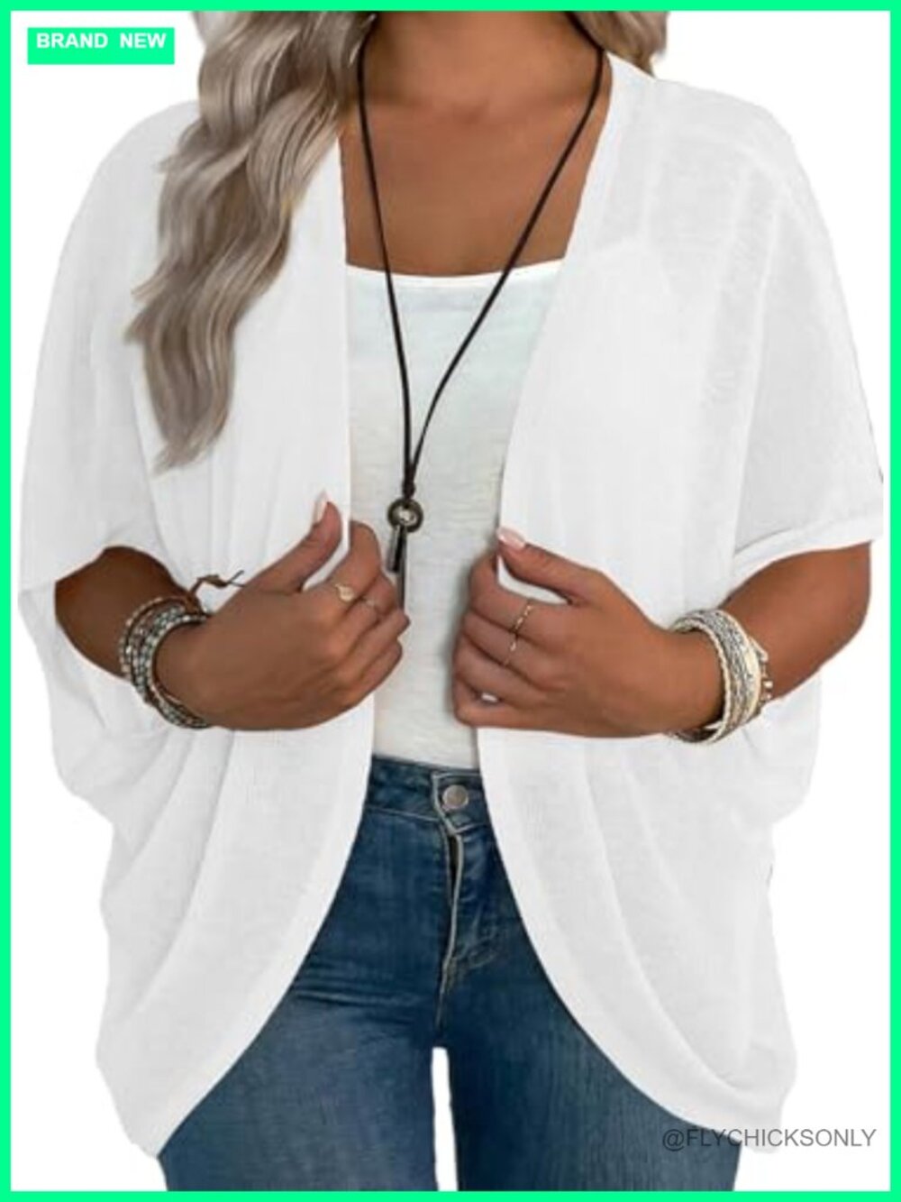 Plus Size Women's Half Sleeve Lightweight Cardigan Kimono Cover Up
